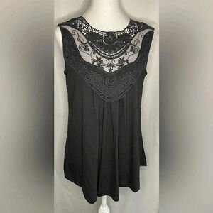 Naggoo‎ lace collar sleeveless shirt